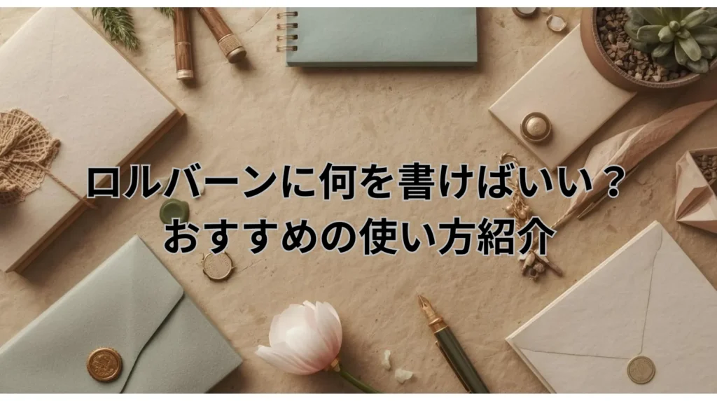 ロルバーンに何を書けばいい？おすすめの使い方紹介